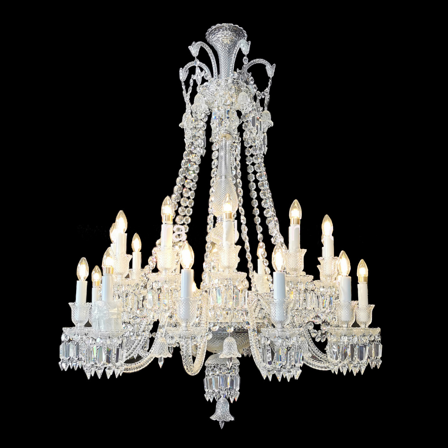 24 Light Candle Crystal Pendant Baccarat Chandelier